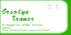 orsolya kramer business card